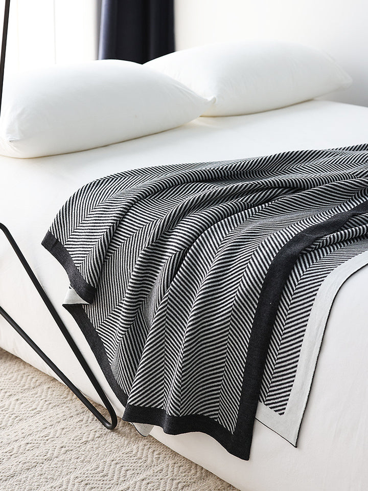 Contemporary Chevron Knit Throw Blanket