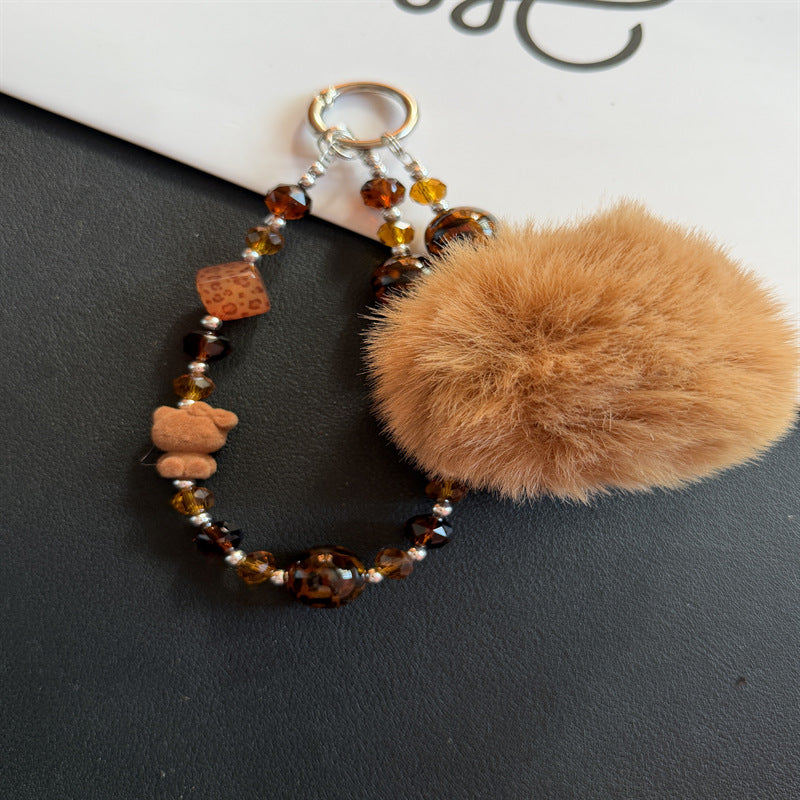 Playful Faux Fur Pom Pom Keychain Stornfield