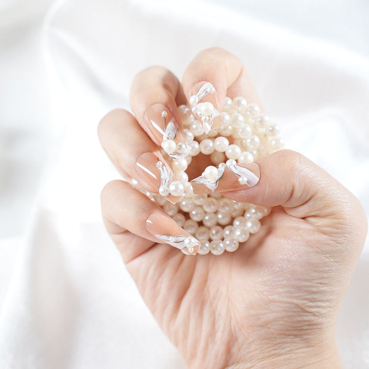 Pearl Embellished Press-On Nail Set Stornfield