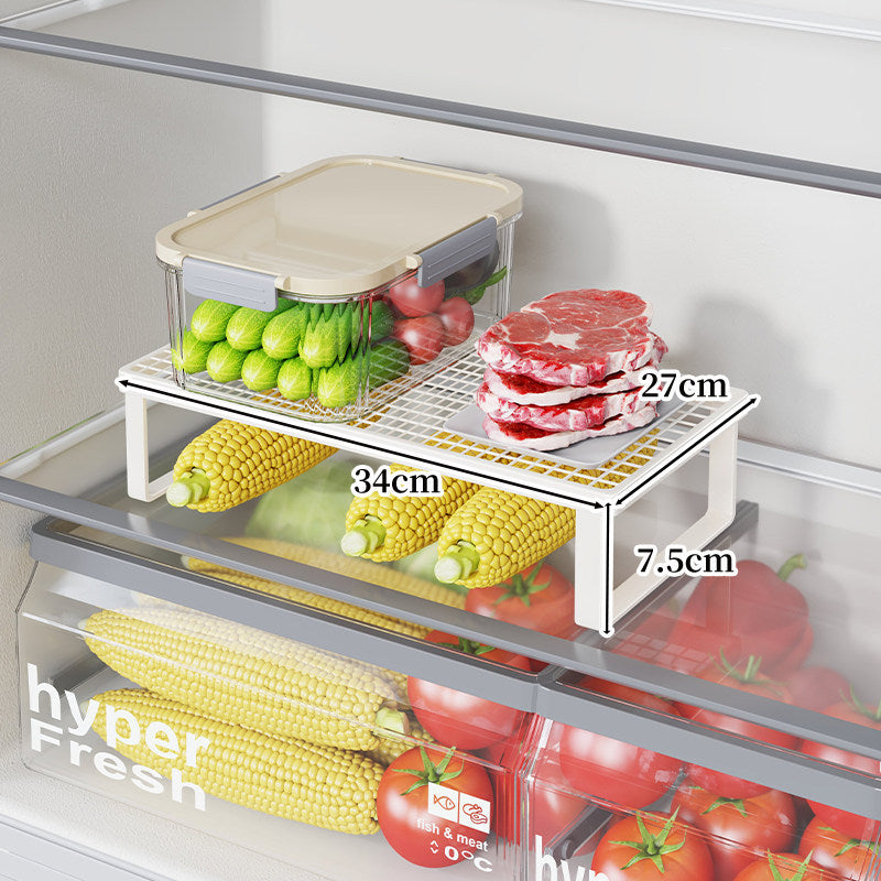 Refrigerator Mesh Shelf Riser Organizer with Open-Frame Legs