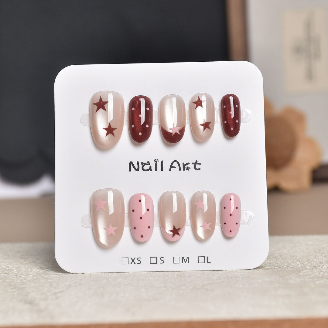 Decorative Press-On Nail Extensions with Floral Accents Stornfield
