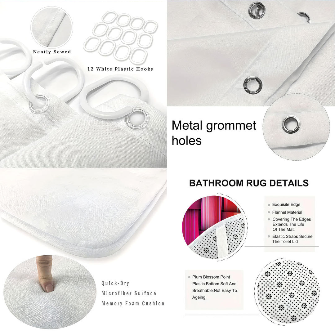 Digital Cube Pattern Bathroom Set Stornfield
