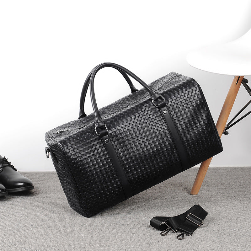 Premium Woven Leather Duffel Bag Stornfield