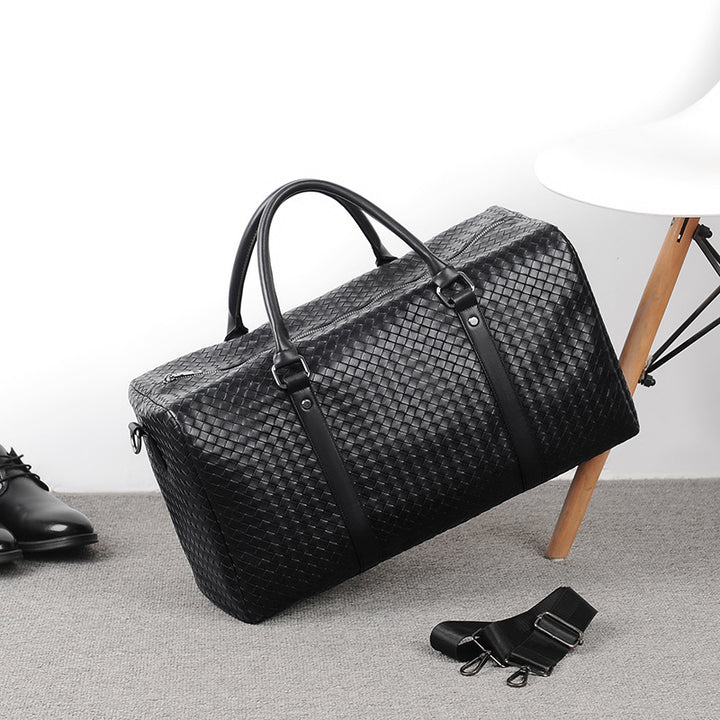Premium Woven Leather Duffel Bag Stornfield