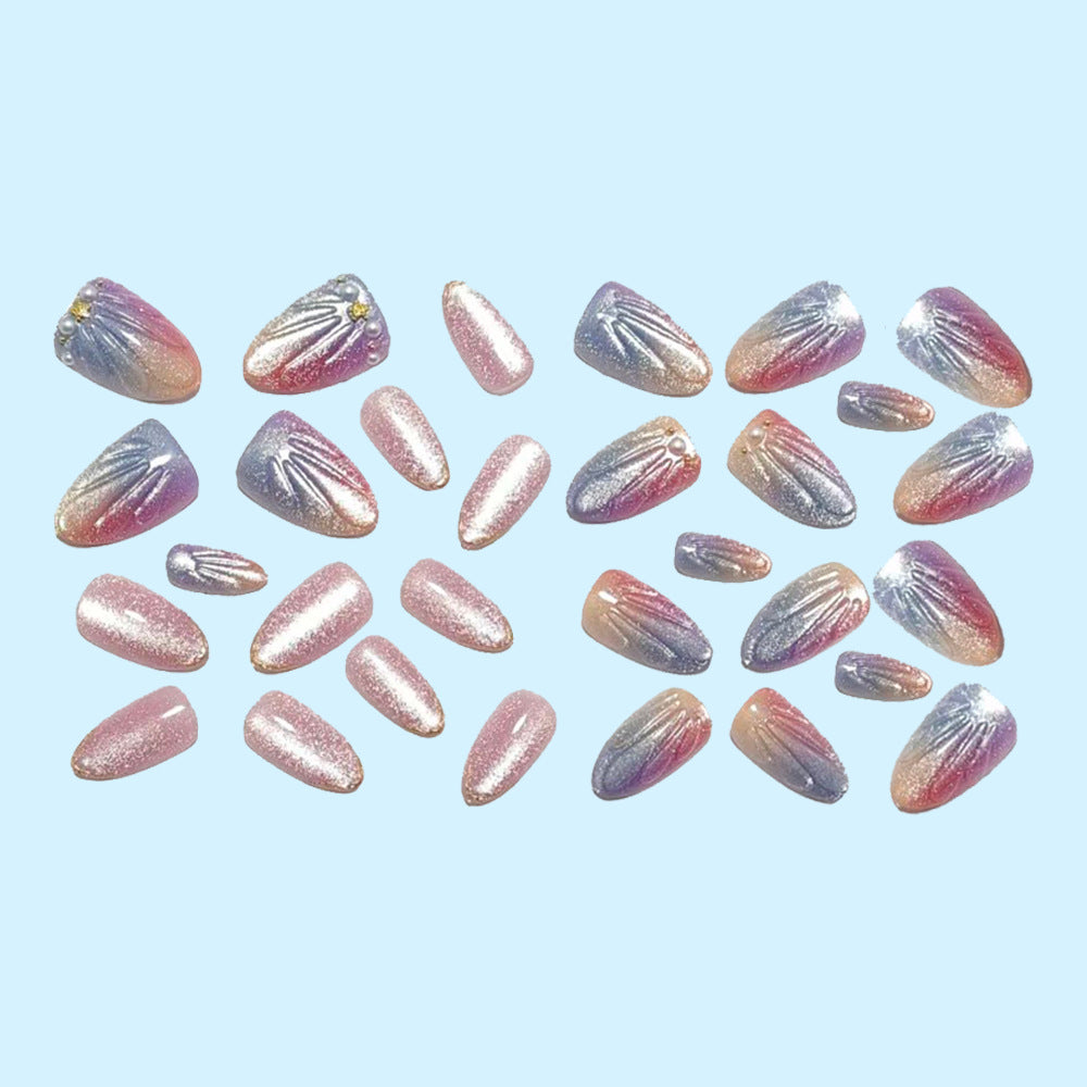 Artificial nails in elegant ombre design with glitter embellishments Stornfield