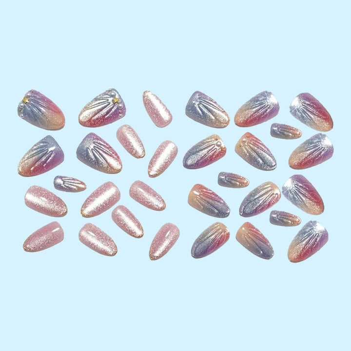 Artificial nails in elegant ombre design with glitter embellishments Stornfield