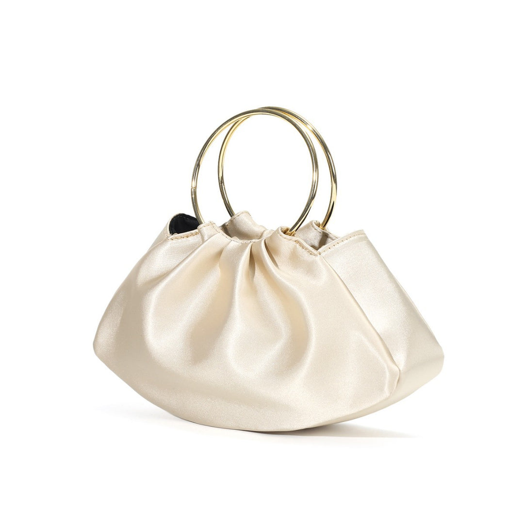 Satin Ring Handle Evening Bag