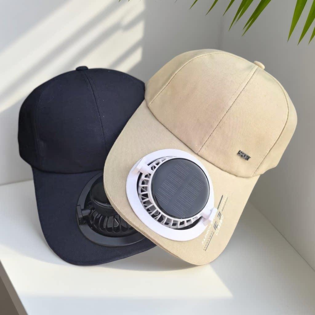 Portable solar-powered USB-C fan with digital battery indicator Stornfield