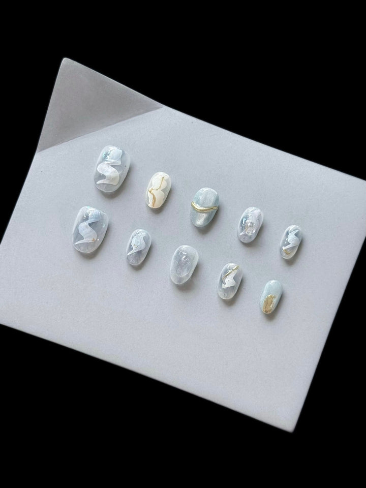 Sophisticated Marble Effect Press-On Nails Set