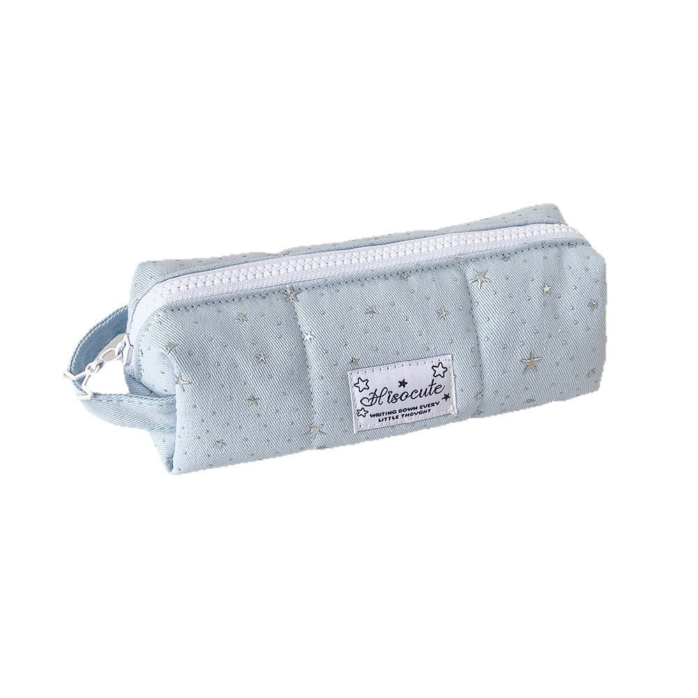Star Patterned Canvas Pencil Case