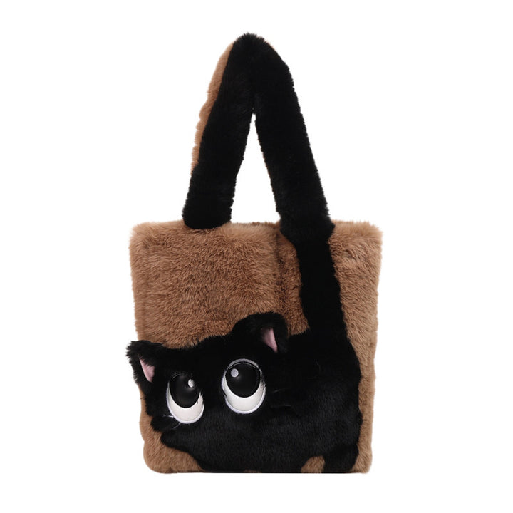 Plush shoulder bag with cat motif Stornfield