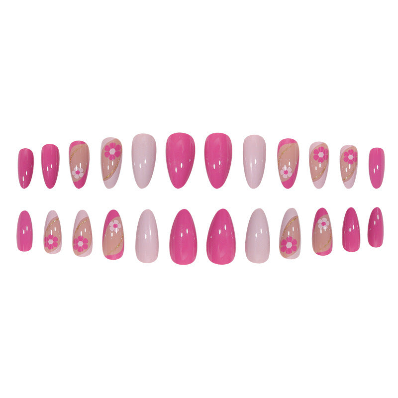 Artistic Floral Accent Stiletto Press-On Nails Stornfield