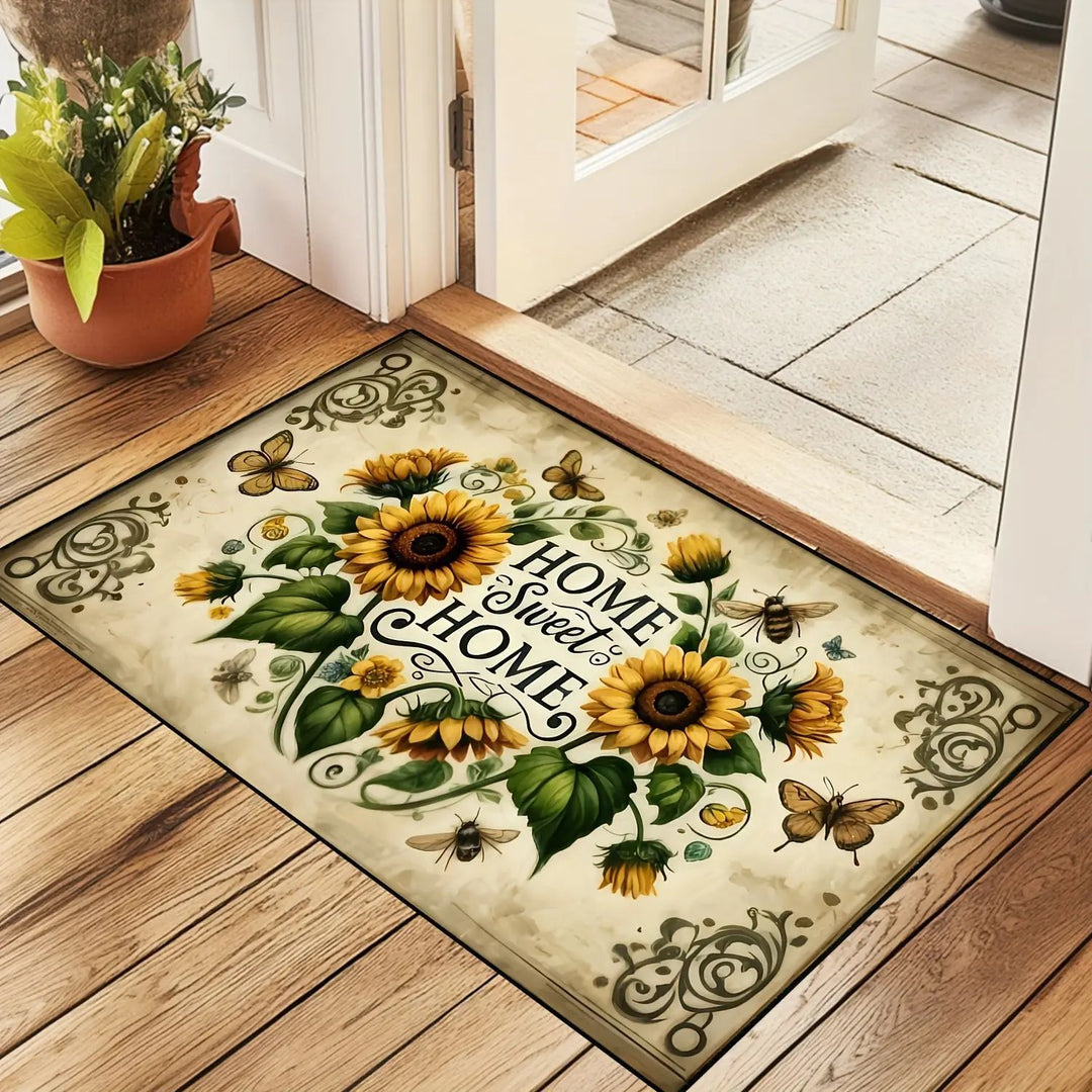 Decorative Bee-Themed Kitchen Mat