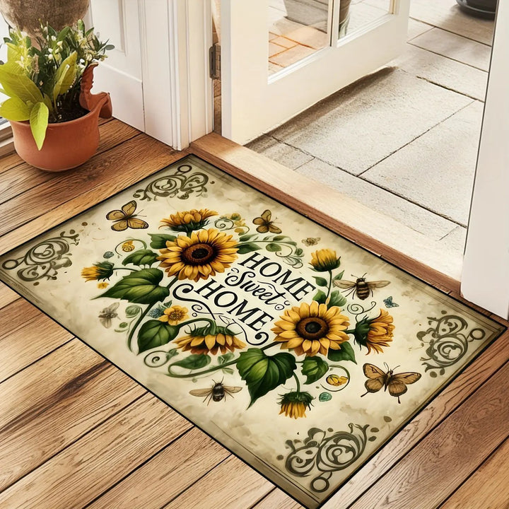 Decorative Bee-Themed Kitchen Mat