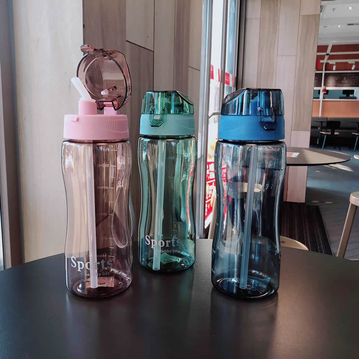 Women Ergonomic Sports Water Bottle with Integrated Straw Function Stornfield