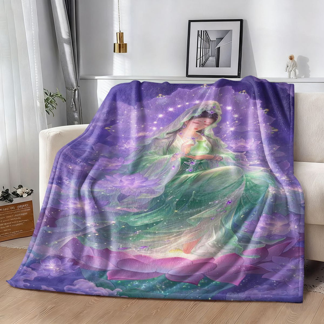 Artistic Goddess-Themed Plush Blanket