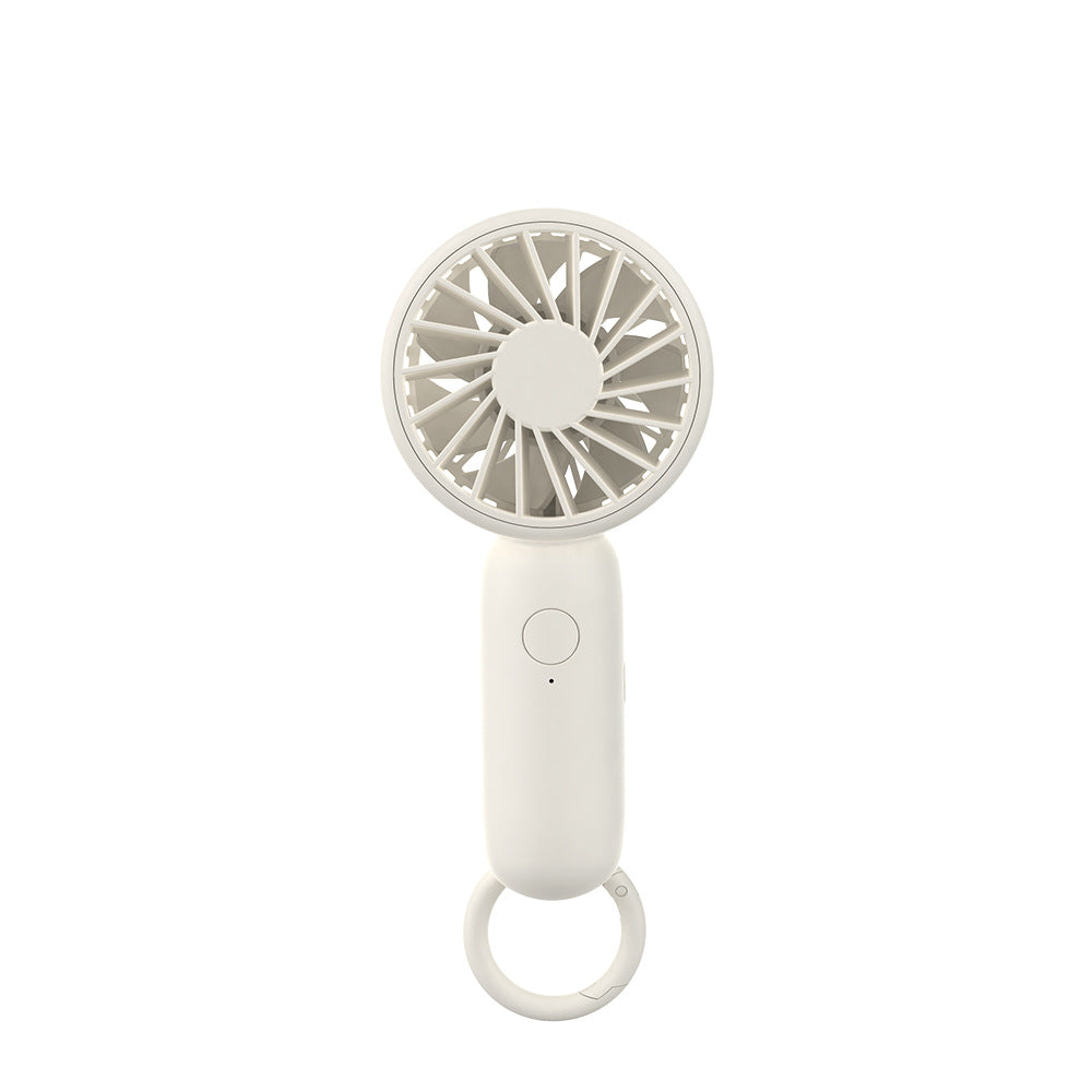 Cooling compact rechargeable handheld fan with carabiner loop and whisper-silent motor Stornfield