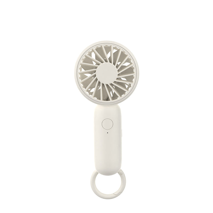 Cooling compact rechargeable handheld fan with carabiner loop and whisper-silent motor Stornfield