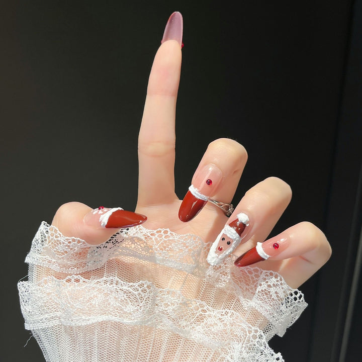 Festive Character-Themed Press-On Nail Art Stornfield