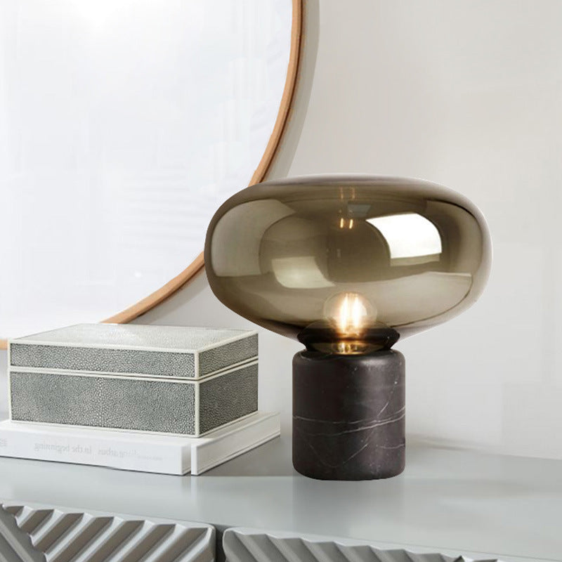 Elegant Glass Table Lamp with Marble Base