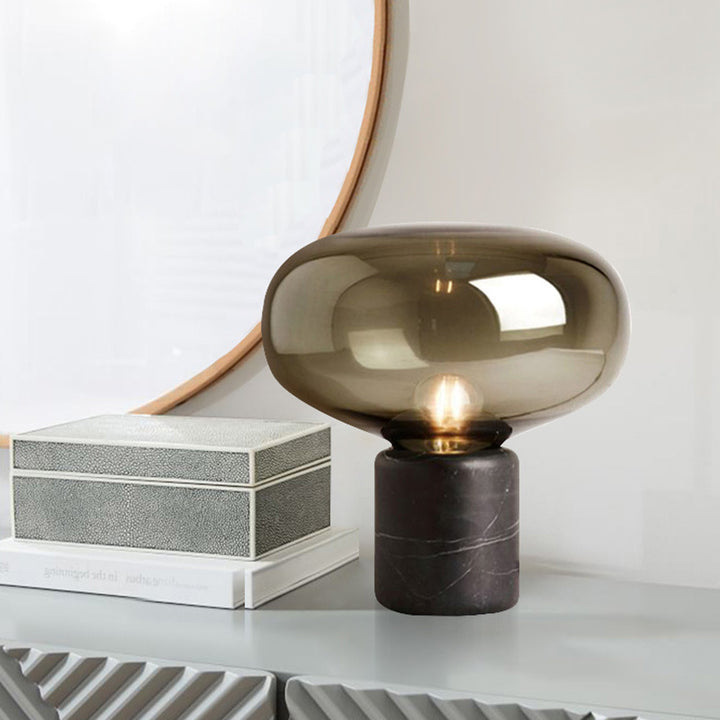 Elegant Glass Table Lamp with Marble Base