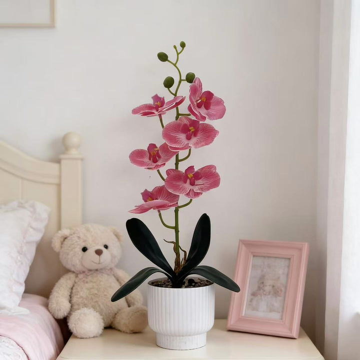 Elegant Artificial Orchid Plant Display for Home Decor