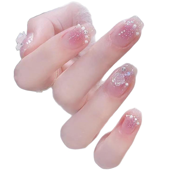 Glittery Crystal-Embellished Press-On Nail Tips Stornfield