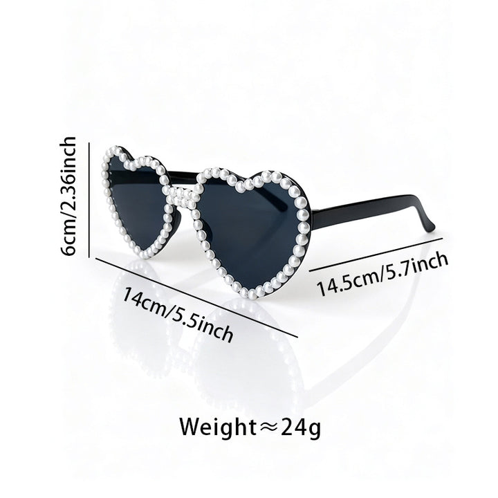 Heart-Shaped Pearl-Accent Sunglasses Stornfield