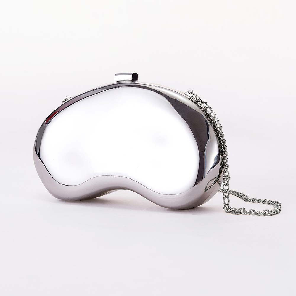 Sculpted Metallic Clutch