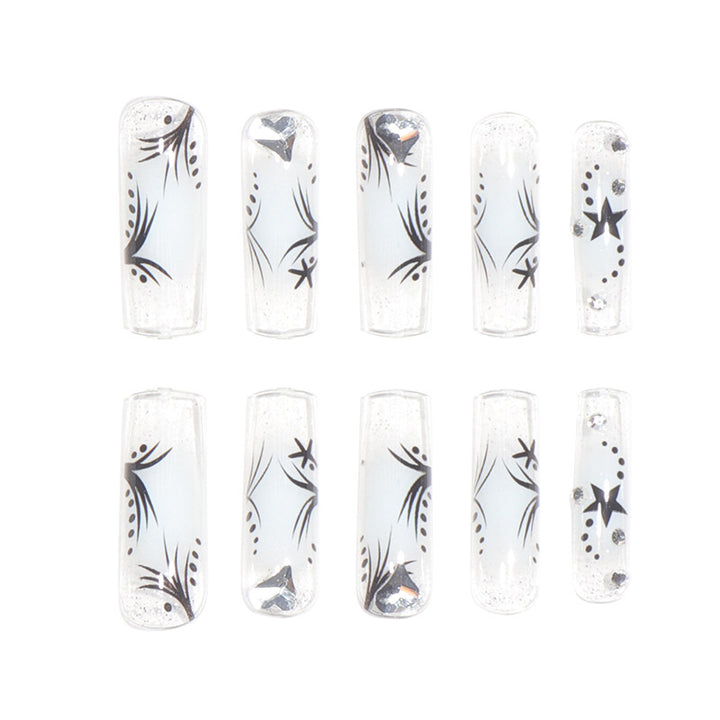 Star-Accented Stylish Long Press-On Nails Stornfield
