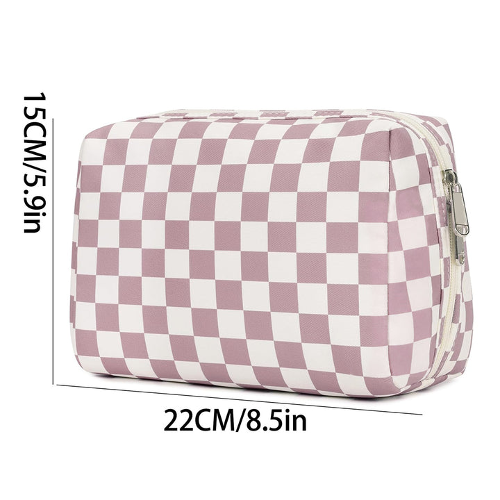 Stylish cosmetic bag with checked pattern Stornfield
