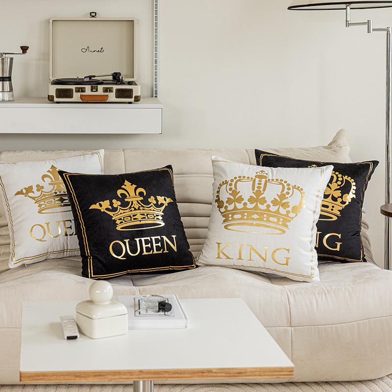 Luxury Metallic Foil Queen Cushion Cover with Hidden Zipper