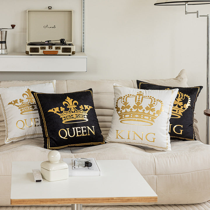 Luxury Metallic Foil Queen Cushion Cover with Hidden Zipper