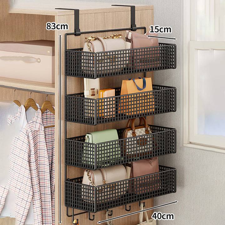 Overdoor Mesh Storage Organizer with Hooks