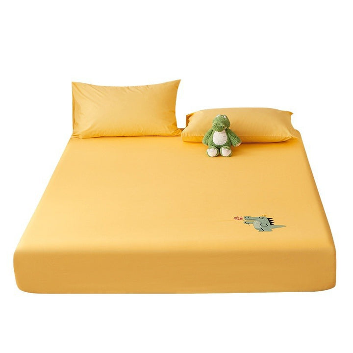 Cotton Jersey Stretch Fitted Bed Sheet with Embroidered Lion Car
