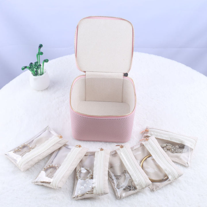 Cosmetic organizer handbag with transparent compartments Stornfield