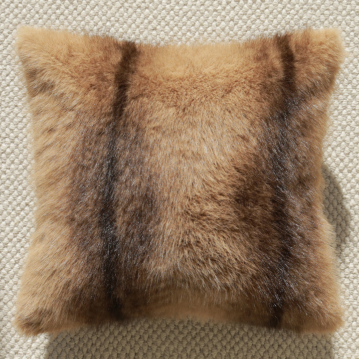 Luxurious decorative cushion made of faux fur