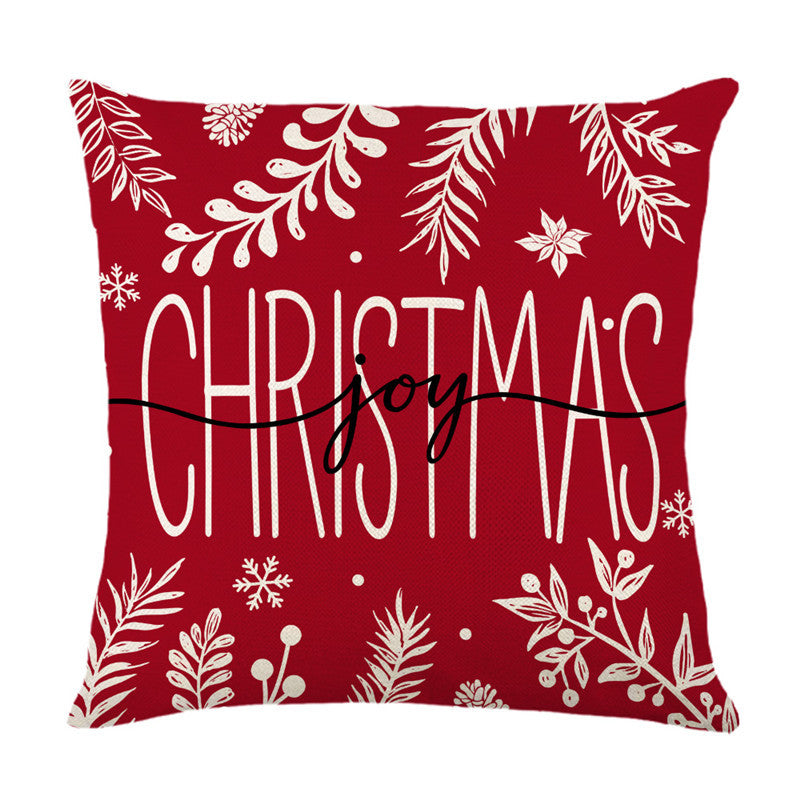 Holiday Winter Vibes Cotton-Linen Square Throw Pillow Cover with Hidden Zipper