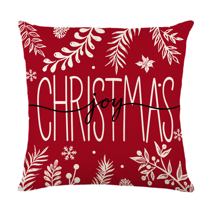 Holiday Winter Vibes Cotton-Linen Square Throw Pillow Cover with Hidden Zipper