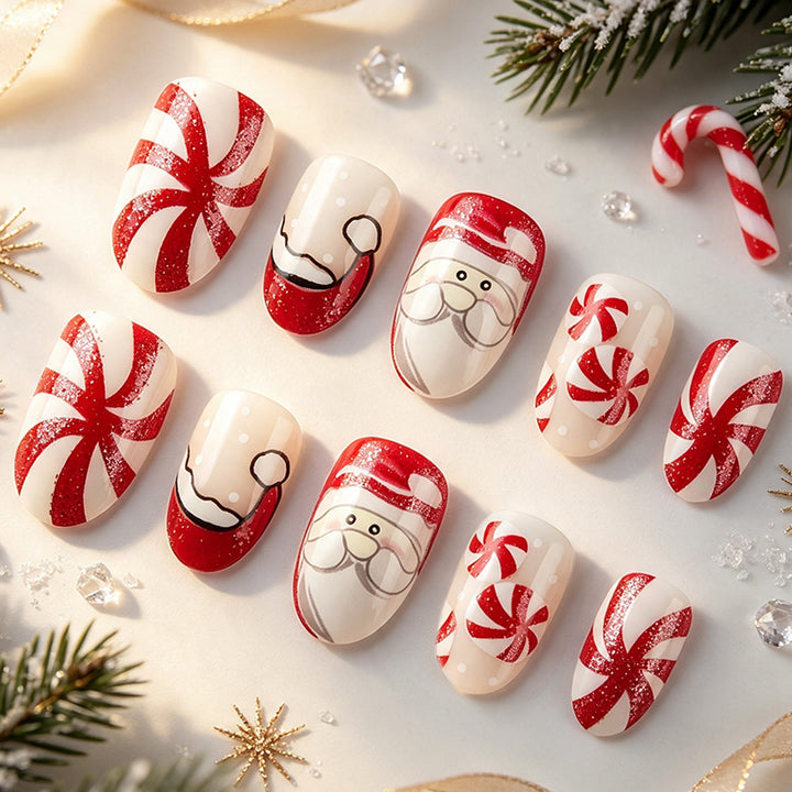 Holiday-Themed Press-On Nail Art Set Stornfield