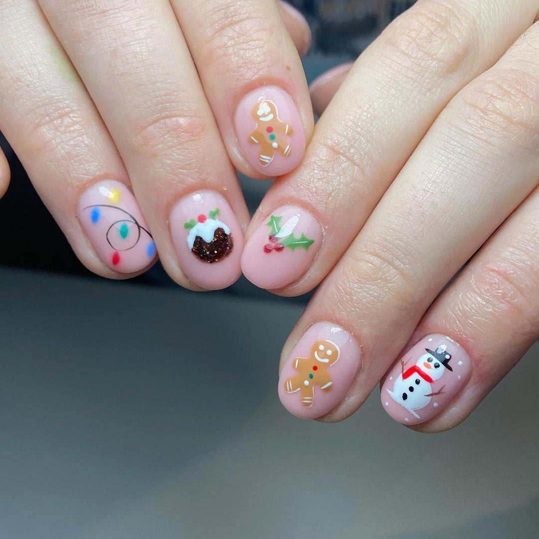 Artificial nail set with festive Christmas motifs Stornfield