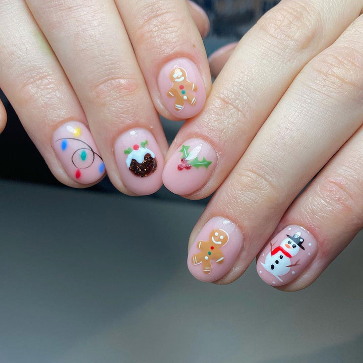 Artificial nail set with festive Christmas motifs Stornfield