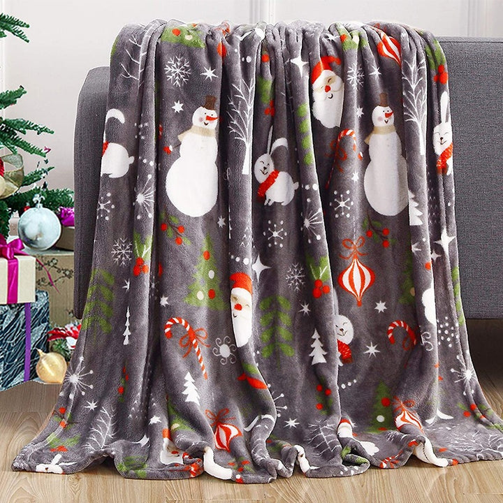 Festive Holiday-Themed Plush Throw Blanket
