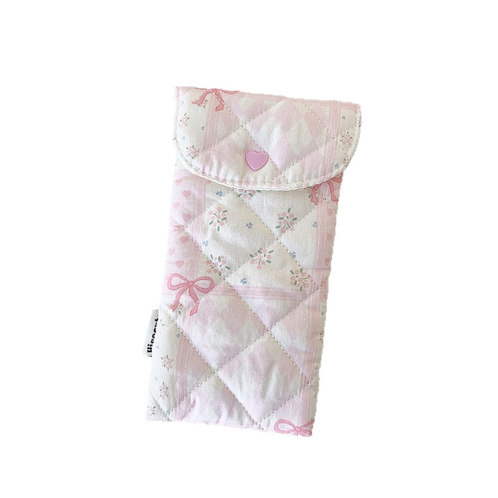 Quilted Pencil Case with Heart Design