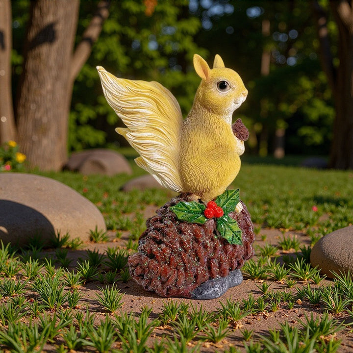 Decorative squirrel sculpture on a cone Stornfield