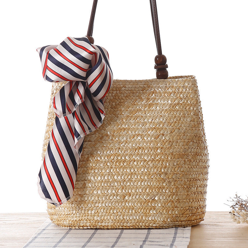 Braided handbag with stylish striped scarf Stornfield