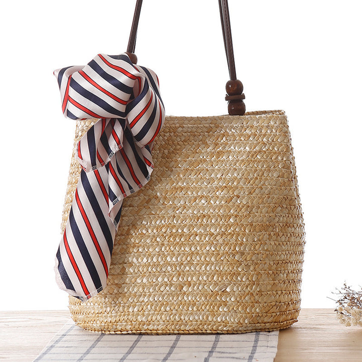 Braided handbag with stylish striped scarf Stornfield