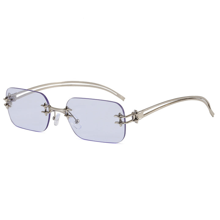 Fashionable metal sunglasses with rectangular frame Stornfield