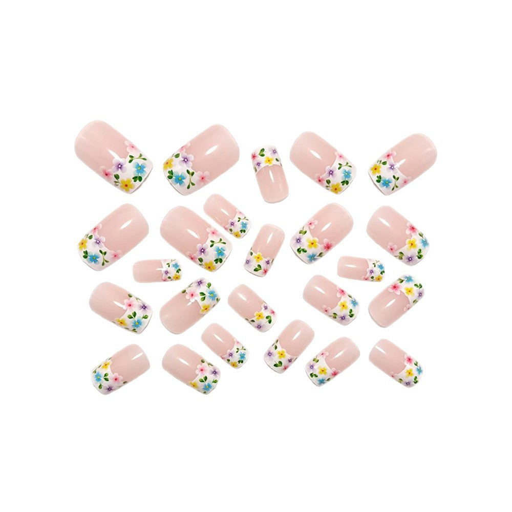 Artistic Nail Extensions with Colorful Flower Designs Stornfield