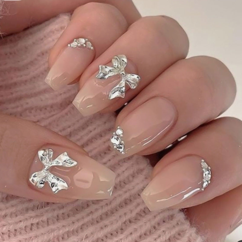 Artful Nail Extensions with Shiny Accents Stornfield